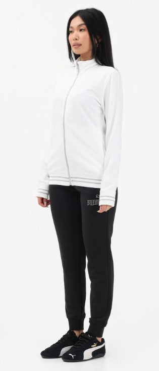 ESS RHINESTONE LOGO FZ SUIT TR WHITE