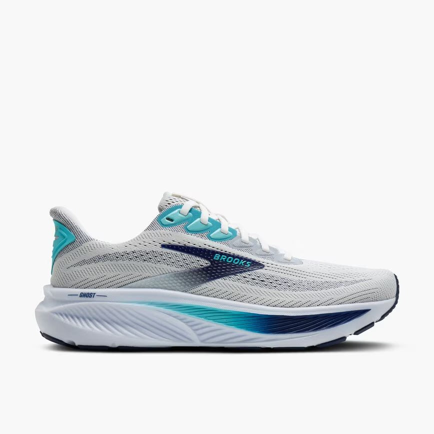 BROOKS GHOST 17 WHITE/BEACON BLU/IPANEMA