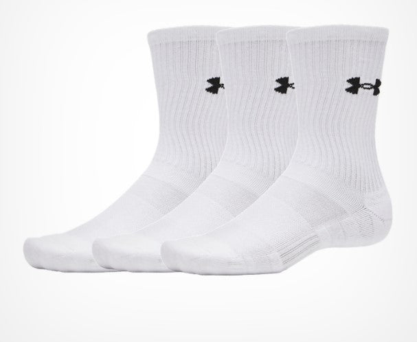 UA PERFORMANCE COTTON 3P CRW WHITE